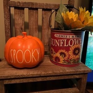 Rae Dunn “spooky” mini pumpkin.